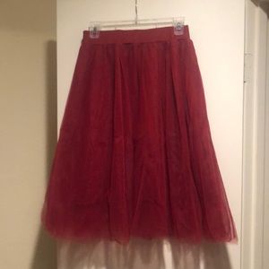Red toile skirt
